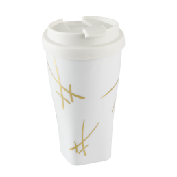 Coffee to go Becher mit Kunststoffdeckel, Form "Nova", "Swords", V 0,35 l