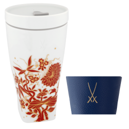 Coffee to go Becher mit Porzellandeckel und Manschette, Form "Nova", "MEISSEN Christmas Original", V 0,35 l